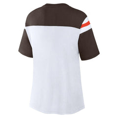 Fanatics Cleveland Browns Women's Cheer Chant Fashion Crop Top White/Brown