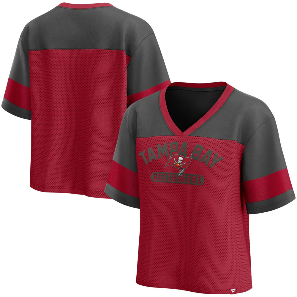Fanatics Tampa Bay Buccaneers Women's Homeschool Jersey Poly V-Neck
Fashion Top Red/Pewter
