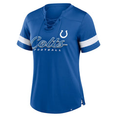 Fanatics Indianapolis Colts Women's Play Script Lace-Up T-Shirt Royal