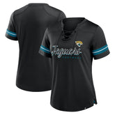 Fanatics Jacksonville Jaguars Women's Play Script Lace-Up T-Shirt Black