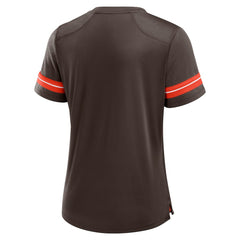 Fanatics Cleveland Browns Women's Play Script Lace-Up T-Shirt Brown