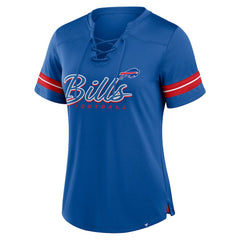 Fanatics Buffalo Bills Women's Play Script Lace-Up T-Shirt Royal
