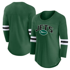 Fanatics New York Jets Women's First Team Arch Logo 3/4 Sleeve T-Shirt Green