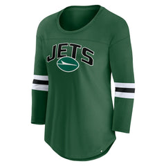 Fanatics New York Jets Women's First Team Arch Logo 3/4 Sleeve T-Shirt Green