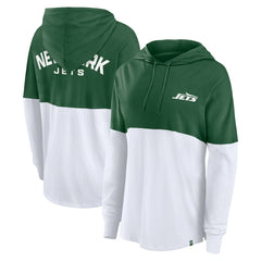 Fanatics New York Jets Women's Backup Option Long Sleeve Hoodie T-Shirt Green/White