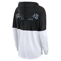 Fanatics Las Vegas Raiders Women's Backup Option Long Sleeve Hoodie T-Shirt Black/White