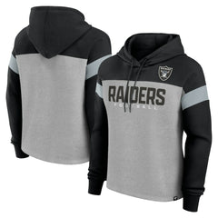 Fanatics Las Vegas Raiders Women's Bold Play Call Pullover Hoodie Heather Gray/Black