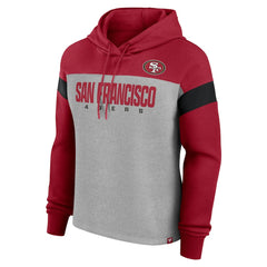 Fanatics San Francisco 49ers Women's Bold Play Call Pullover Hoodie Heather Gray/Scarlet