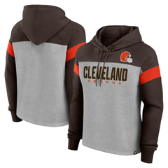 Fanatics Cleveland Browns Women's Bold Play Call Pullover Hoodie Heather Gray/Brown