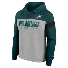 Fanatics Philadelphia Eagles Women's Bold Play Call Pullover Hoodie Heather Gray/Midnight Green