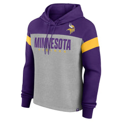 Fanatics Minnesota Vikings Women's Bold Play Call Pullover Hoodie Heather Gray/Purple