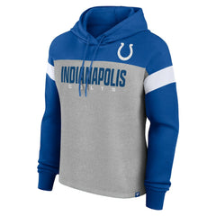 Fanatics Indianapolis Colts Women's Bold Play Call Pullover Hoodie Heather Gray/Royal