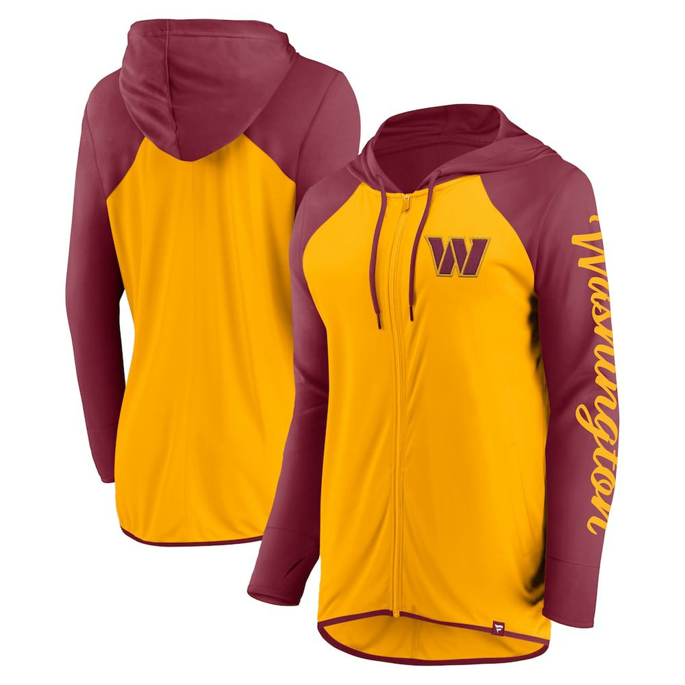 Fanatics Washington Commanders Women's Script Full-Zip Hoodie Gold/Burgundy