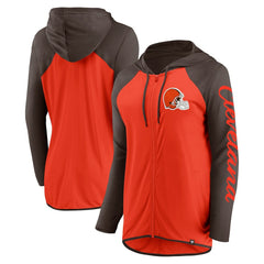 Fanatics Cleveland Browns Women's Script Full-Zip Hoodie Orange/Brown