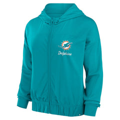 Fanatics Miami Dolphins Women's Script Lock Full-Zip Hoodie Aqua