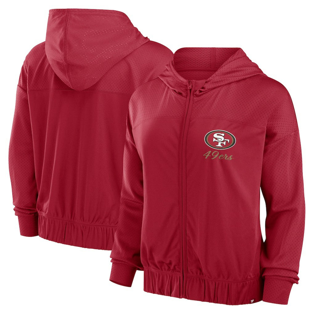 Fanatics San Francisco 49ers Women's Script Lock Full-Zip Hoodie Scarlet
