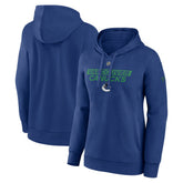 Vancouver Canucks Fanatics Women's Authentic Pro Core Primary Fleece Pullover Hoodie - Blue - NHL 200864366
