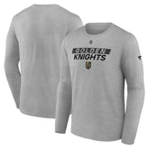 Vegas Golden Knights Fanatics Authentic Pro Core Primary Long Sleeve T-Shirt - Heather Gray - NHL 200864397