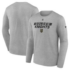 Vegas Golden Knights Fanatics Authentic Pro Core Primary Long Sleeve T-Shirt - Heather Gray - NHL 200864397