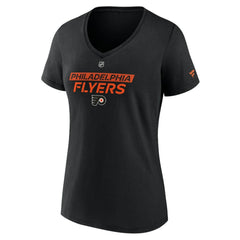 Philadelphia Flyers Fanatics Women's Authentic Pro Core Primary V-Neck T-Shirt - Black - NHL 200864501