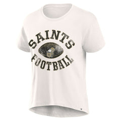 Fanatics New Orleans Saints Women's Football Home Fashion T-Shirt Cream