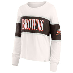 Fanatics Cleveland Browns Women's Antique Block Long Sleeve T-Shirt Cream