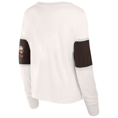 Fanatics Cleveland Browns Women's Antique Block Long Sleeve T-Shirt Cream