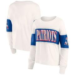 Fanatics New England Patriots Women's Antique Block Long Sleeve T-Shirt Cream