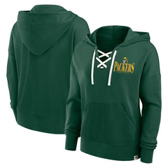 Fanatics Green Bay Packers Women's Blitz Left Lace-Up Pullover Hoodie Green