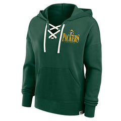 Fanatics Green Bay Packers Women's Blitz Left Lace-Up Pullover Hoodie Green