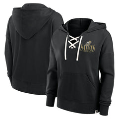Fanatics New Orleans Saints Women's Blitz Left Lace-Up Pullover Hoodie Black
