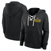 Fanatics Pittsburgh Steelers Women's Blitz Left Lace-Up Pullover Hoodie Black