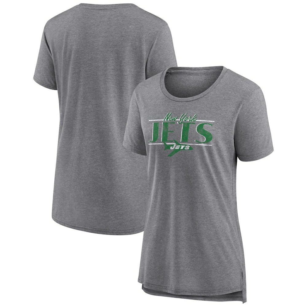 Fanatics New York Jets Women's Up the Middle Tri-Blend T-Shirt Heather Gray