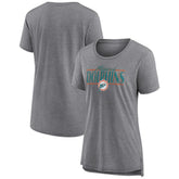 Fanatics Miami Dolphins Women's Up the Middle Tri-Blend T-Shirt Heather Gray