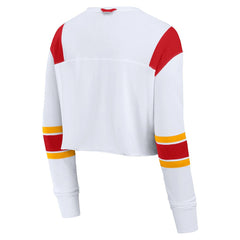 Fanatics Kansas City Chiefs Women's Stretch Cropped Fashion Long Sleeve T-Shirt White
