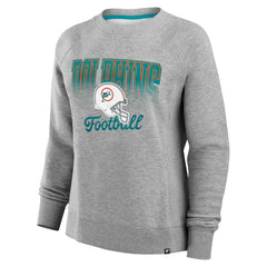 Fanatics Miami Dolphins Women's Hit Hard Fleece Pullover Sweatshirt Heather Gray