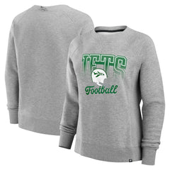 Fanatics New York Jets Women's Hit Hard Fleece Pullover Sweatshirt Heather Gray