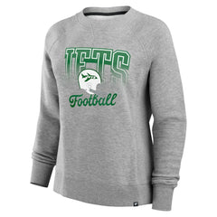 Fanatics New York Jets Women's Hit Hard Fleece Pullover Sweatshirt Heather Gray