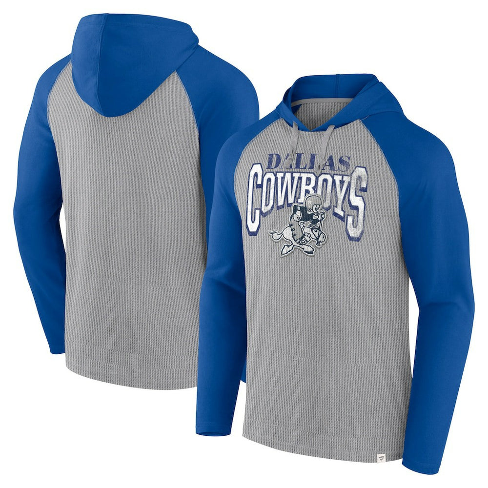 Fanatics Dallas Cowboys Under Center Long Sleeve Hoodie T-Shirt Silver/Navy