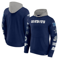 Fanatics Dallas Cowboys Patched Out Pullover Hoodie Navy/Silver