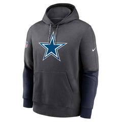 Nike Dallas Cowboys 2024 Sideline Club Pullover Hoodie Charcoal