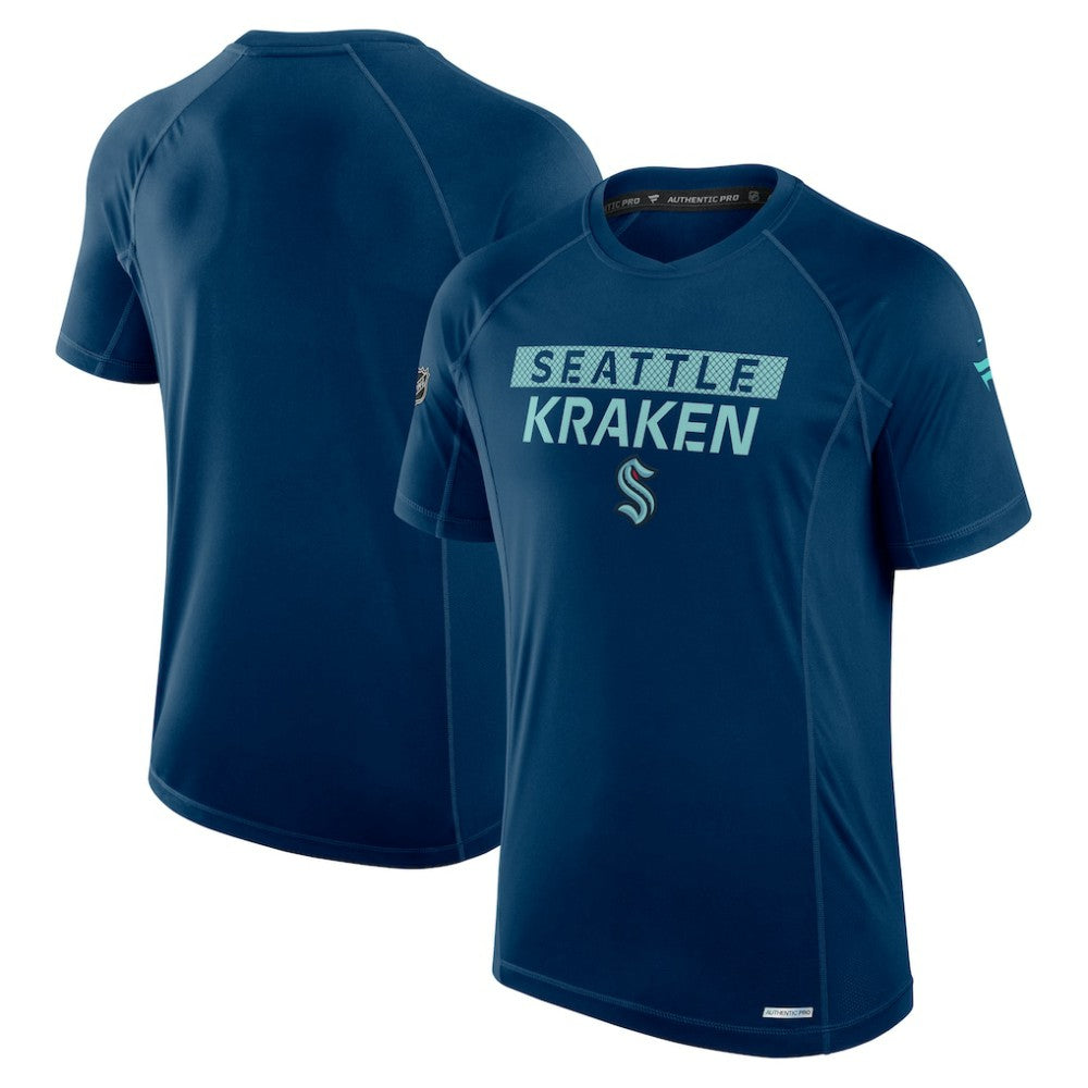 Seattle Kraken Fanatics Authentic Pro Rink Tech T-Shirt - Deep Sea Blue - NHL 200869598