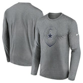 Nike Dallas Cowboys Icon Legend Performance Long Sleeve T-Shirt Heather Gray
