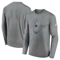 Nike Dallas Cowboys Icon Legend Performance Long Sleeve T-Shirt Heather Gray
