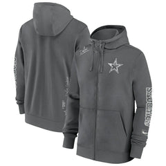 Nike Dallas Cowboys Primetime Club Full-Zip Hoodie Charcoal