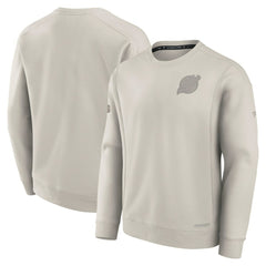 New Jersey Devils Fanatics Authentic Pro Road Fleece Pullover Sweatshirt - Cream - NHL 200871211