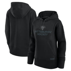 Pittsburgh Penguins Fanatics Women's Authentic Pro Road Pullover Hoodie - Black - NHL 200871433