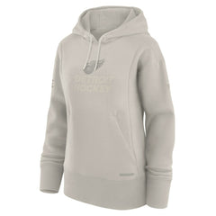Detroit Red Wings Fanatics Women's Authentic Pro Road Pullover Hoodie - Cream - NHL 200871455