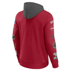 Fanatics Tampa Bay Buccaneers Patched Out Pullover Hoodie Red/Pewter