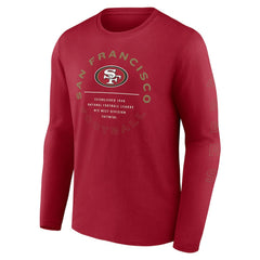 Fanatics San Francisco 49ers Stat Sheet Long Sleeve T-Shirt Scarlet